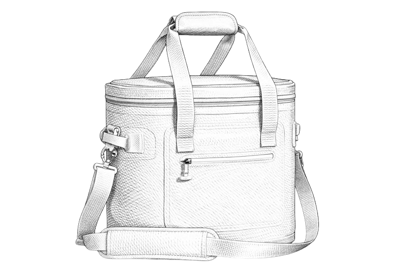 Packed beach cooler