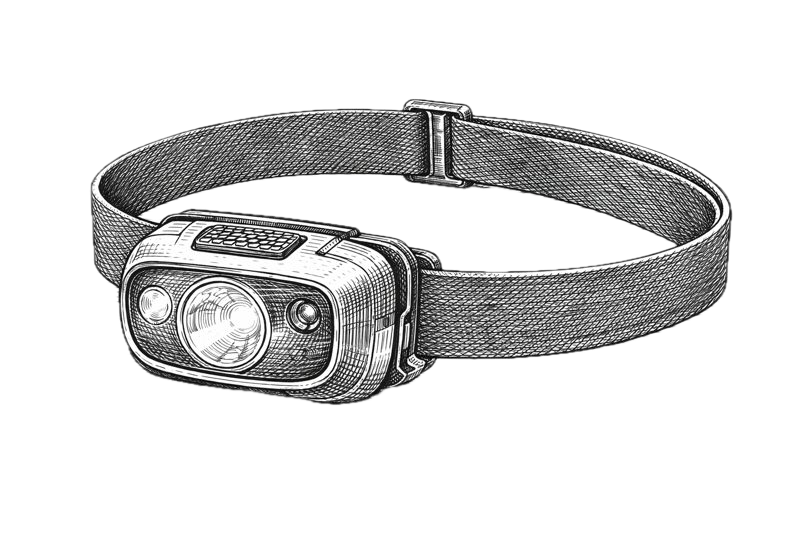 Camping headlamp for trail cruising after dark