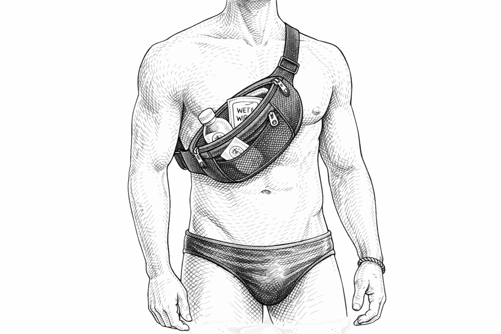 Slut bag essentials for gay cruising trails