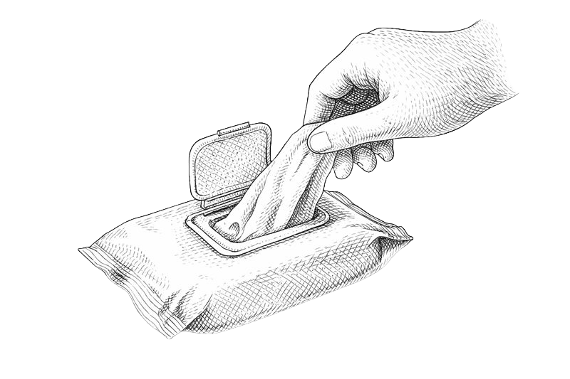 Travel wet wipes for the trail